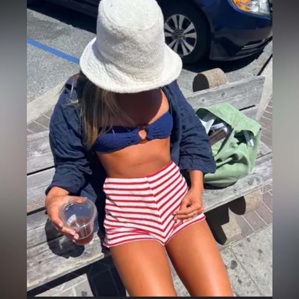 Zara Rustic Red Striped Shorts